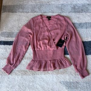 NWT Faux Wrap Blouse